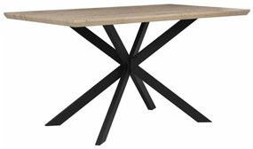 Τραπέζι Berwyn 1139, Μαύρο, Ανοιχτό χρώμα ξύλου, 75x80x140cm, 27 kg, Ινοσανίδες μέσης πυκνότητας, Μέταλλο | Epipla1.gr