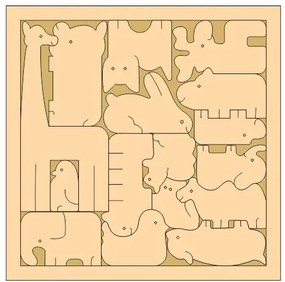 Intra απο ξύλο plywood 3mm-4mm πάχος - Δημιουργικό παιχνίδι παζλ με ζώα για παιδιά Δίασταση 30x30 cm Intraeaxys-ro6y48n7