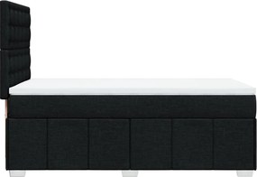 vidaXL Κρεβάτι Boxspring με Στρώμα Μαύρο 90x190 εκ.Υφασμάτινο