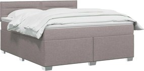 vidaXL Κρεβάτι Box Spring με Στρώμα και LED Taupe 140 x 200 cm Ύφασμα