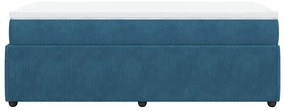 vidaXL Κρεβάτι Boxspring με Στρώμα Σκούρο Μπλε 80 x 200 εκ. Βελούδινο