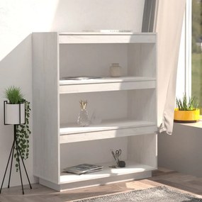 vidaXL Βιβλιοθήκη/Διαχωριστικό Χώρου Λευκό 80x35x103 εκ. Μασίφ Πεύκο