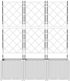 vidaXL Γλάστρα Κήπου 3 τμχ. Λευκό 120 x 40 x 143 εκ. PP