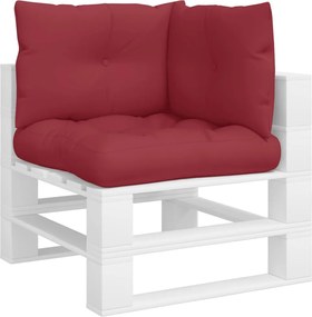 vidaXL Μαξιλάρια Παλέτας 3 τεμ. Μπορντό Υφασμάτινα