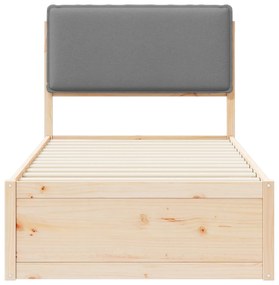 vidaXL Σκελετός Κρεβατιού με Επενδεδυμένο Κεφαλάρι Ανοιχτό γκρι