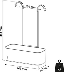 Tiger 2-Store Ράφι κρεμαστό για Βρύση Ντους 25 cm Black 800376