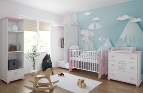 Βρεφικό Κρεβάτι Crowns  White + Pink 60x120cm  BC10040 BabyCute