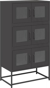 vidaXL Highboard Μαύρο 68x39x123 cm Χάλυβας