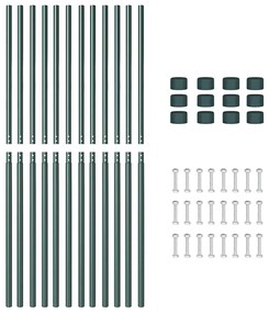 vidaXL Πό posts φράχτη 12 pcs Πράσινο 200 cm