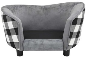 vidaXL Καναπές - Κρεβάτι Σκύλου Γκρι 68 x 38 x 38 εκ. Βελουτέ