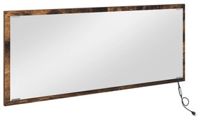 vidaXL Καθρέφτης Μπάνιου LED  Καπνιστής Δρυς 90x8,5x37 εκ Επεξεργασμένο Ξύλο