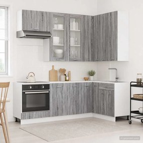 vidaXL Μονάδα κουζίνας LYON 8 pcs Γκρι Sonoma Επεξεργασμένο Ξύλο