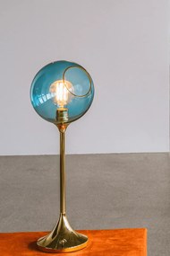 Επιτραπέζιο Φωτιστικό Ballroom Table Ø20cm Γαλανό και Χρυσό