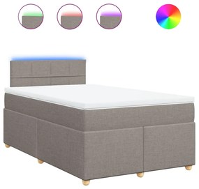 vidaXL Κρεβάτι Boxspring με Στρώμα Taupe 120x200 εκ. Υφασμάτινο