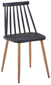 Σετ Τραπεζαρίας Manka-Aurora I 5 τεμ Sonoma Truffle - Μαύρο 110x80x77εκ. 110x80x77 εκ.