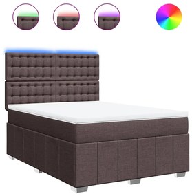 ΚΡΕΒΑΤΙ BOXSPRING ΜΕ ΣΤΡΩΜΑ ΣΚΟΥΡΟ ΚΑΦΕ 140X200 ΕΚ ΥΦΑΣΜΑΤΙΝΟ 3294008