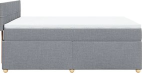 vidaXL Κρεβάτι Boxspring με Στρώμα Αν. Πράσινο 160x200εκ Υφασμάτινο