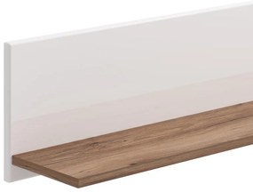 Ράφι τοίχου Burgundy Λευκό - Flagstaff Oak - Λευκό Γυαλιστερό 137x19,5x24 εκ. 137x19.5x24 εκ.