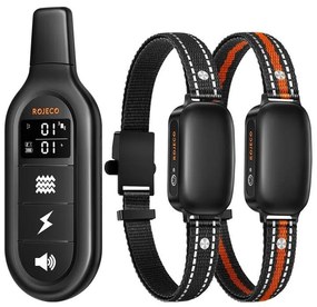 RojecoPD521 1000m Dog Training Collar with 2 collars (black)