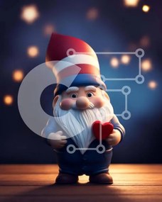 Intra Συλλεκτικό Ξύλινο Παζλ Plywood  4mm - Παιχνίδι Gnome με διακοσμημένη καρδιά Σε Ξύλινο Κουτί - Διαστάσεις: 10x10 cm – 25 κομμάτια