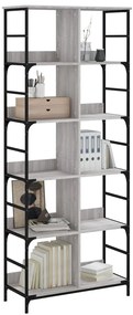 vidaXL Βιβλιοθήκη Γκρι Sonoma 78,5x33x188,5 εκ. Επεξεργασμένο Ξύλο