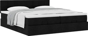 vidaXL Οθωμανικό κρεβάτι με στρώματα Μαύρο 160x200cm Ύφασμα