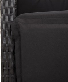 vidaXL Σετ Τραπεζαρίας Κήπου 5 Τεμαχίων Μαύρο Συνθ. Ρατάν με Μαξιλάρια