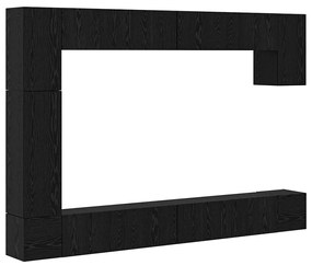 vidaXL Σετ επίπλου τηλεόρασης 9 pcs Μαύρη δρυς 100 x 30 x 30.5 εκ.