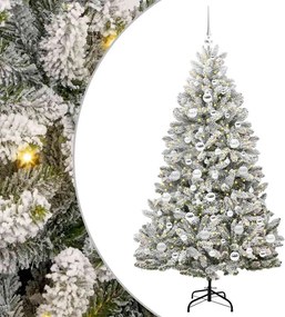 vidaXL Τεχνητό Χριστουγεννιάτικο Δέντρο Πράσινο και Λευκό 180 cm