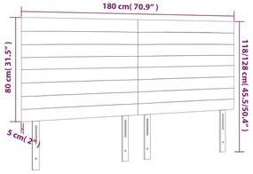 vidaXL Κεφαλάρι Κρεβατιού LED Σκούρο Μπλε 180x5x118/128 εκ. Βελούδινο