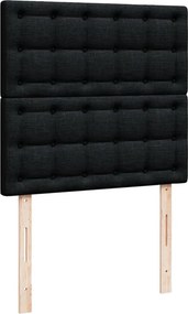 vidaXL Κρεβάτι Boxspring με Στρώμα Μαύρο 100 x 200 εκ. Υφασμάτινο