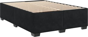 vidaXL Κρεβάτι Boxspring με Στρώμα Μαύρο 140x190 εκ. Βελούδινο