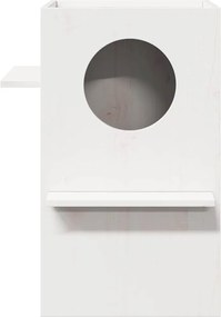 vidaXL σπιτάκι για γάτες Λευκό 43x43x60 cm από μασίφ ξύλο πεύκο