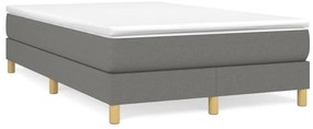 vidaXL Κρεβάτι Boxspring με Στρώμα Σκούρο Γκρι 120x200 εκ. Υφασμάτινο