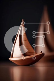 Intra Συλλεκτικό Ξύλινο Παζλ Plywood 4mm - Ξύλινο μοντέλο ιστιοφόρου στο τραπέζι Σε Ξύλινο Κουτί - Διαστάσεις: 10x10 cm – 25 κομμάτια