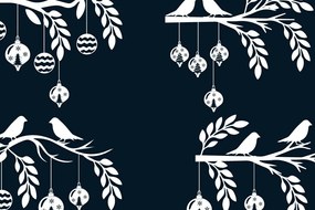 Σετ των 3 Intra απο ξύλο plywood 3mm-4mm πάχος Χριστουγεννιάτικο Κλαδί στολίδι Πουλί Δίασταση 8x8 cm INTRAFABR-40542404