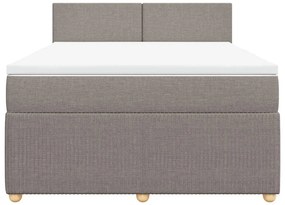 vidaXL Κρεβάτι Boxspring με Στρώμα Taupe 160x200 εκ. Υφασμάτινο