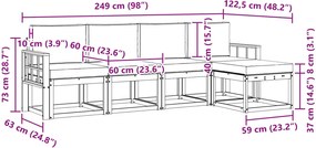 vidaXL Σειρά Καναπέ Εξωτερικού με μαξιλάρι 5 pcs Λευκό και Κρεμ