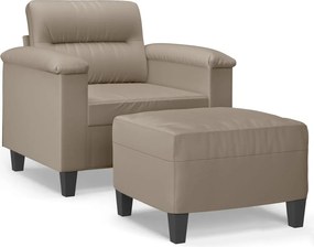 vidaXL Πολυθρόνα Taupe 60 εκ. από Ύφασμα Μικροϊνών με Υποπόδιο