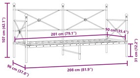 ΚΡΕΒΑΤΙ ΗΜΕΡΑΣ ΧΩΡΙΣ ΣΤΡΩΜΑ ΛΕΥΚΟ 90X200 CM ΑΤΣΑΛΙ 4104682