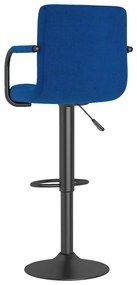 vidaXL Σκαμπό Μπαρ 2 τεμ. Μπλε Υφασμάτινα