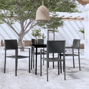 vidaXL Σετ Τραπεζαρίας Κήπου 5 Τεμαχίων Μαύρο