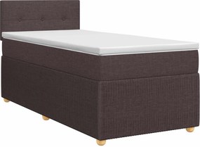vidaXL Κρεβάτι box spring με στρώμα Σκούρο Καφέ 90 x 200 cm Ύφασμα
