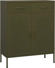 vidaXL Ντουλάπι Αποθήκευσης Πράσινο Λαδί 80x35x101,5 εκ. από Ατσάλι