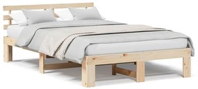 vidaXL Σκελετός Κρεβατιού Κρεμ 140 x 190 cm Μασίφ ξύλο πεύκου