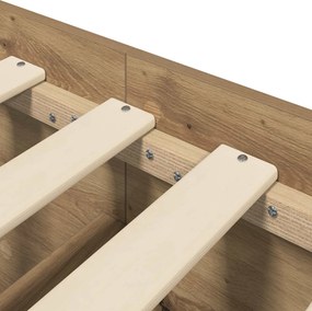 vidaXL Κρεβάτι δαπέδου Artisian Δρυς 80 x 200 cm Επεξεργασμένο Ξύλο