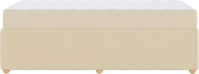 vidaXL Σκελετός Κρεβατιού με στρώμα Κρεμ 90 x 200 cm ύφασμα