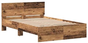 vidaXL Κρεβάτι με Κεφαλάρι Παλιό Ξύλο 120 x 190 cm Επεξεργασμένο ξύλο