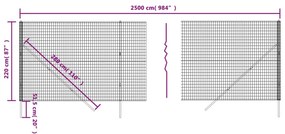 Συρματόπλεγμα Περίφραξης Πράσινο 2,2x25 μ. Γαλβανισμένο Ατσάλι - Πράσινο