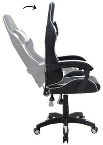 Καρέκλα γραφείου gaming Leoni pakoworld PU μαύρο-λευκό